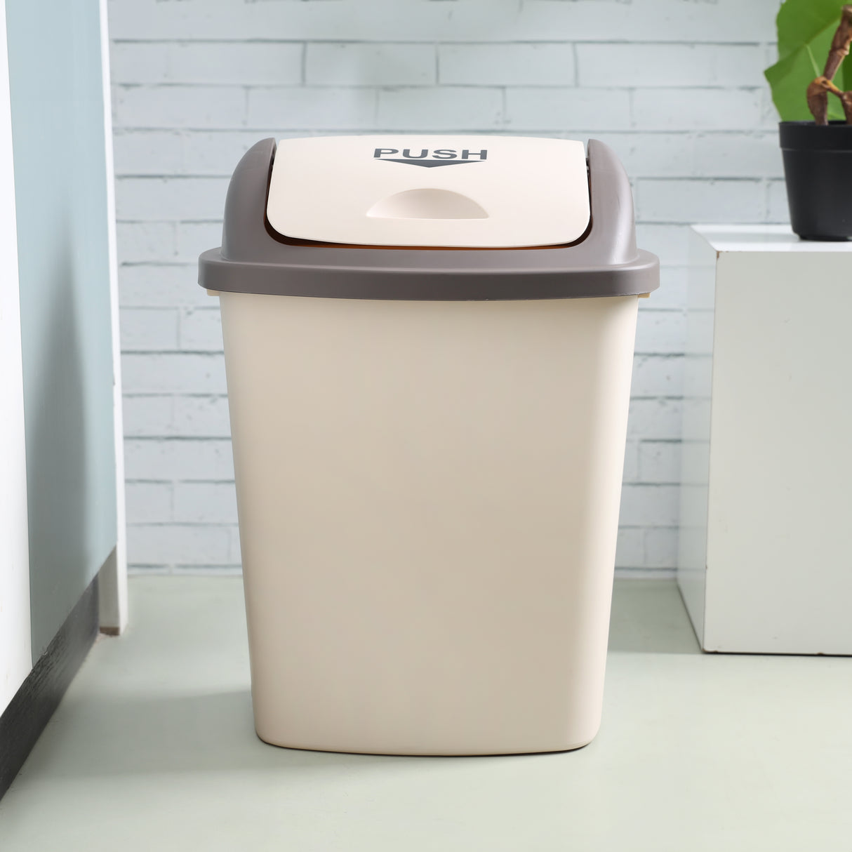 Royalford RF12402 30L Plastic Dust Bin | Push Lid | Durable Premium Trash Box for Home ,Office,  Kitchen  and  Bathroom Use | Easy-Clean  and Space-Saving Design