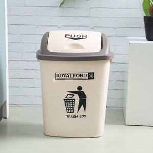 Royalford RF12403 Plastic Dust Bin 20L | Push Lid Durable Premium Plastic Trash Box for Home, Office, Bathroom,  Kitchen,  Bedroom & Daily Hygienic Waste Disposal Use