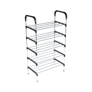 Royalford RF12422 5-Tier Shoe Rack | Durable Iron Frame with High-Quality PP Connectors | Space-Saving Multi-Layer Storage Shelf for Shoes| Lightweight| Easy to Assemble