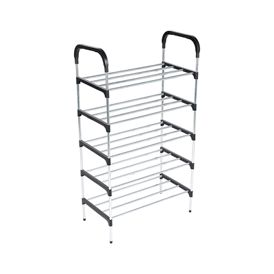 Royalford RF12422 5-Tier Shoe Rack | Durable Iron Frame with High-Quality PP Connectors | Space-Saving Multi-Layer Storage Shelf for Shoes| Lightweight| Easy to Assemble