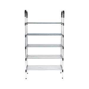 Royalford RF12422 5-Tier Shoe Rack | Durable Iron Frame with High-Quality PP Connectors | Space-Saving Multi-Layer Storage Shelf for Shoes| Lightweight| Easy to Assemble