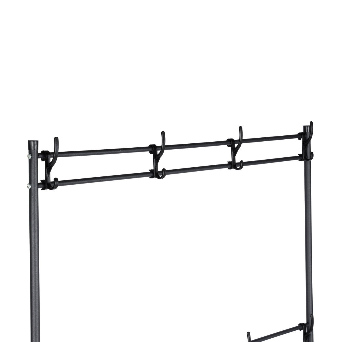 Royalford RF12423 Clothes Hanger with Shoe Rack | Durable Powder-Coated Iron Construction| Multi-Layer Shoe Storage| Space-Saving Organizer for Clothes & Accessories
