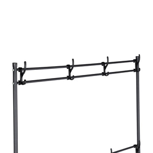 Royalford RF12423 Clothes Hanger with Shoe Rack | Durable Powder-Coated Iron Construction| Multi-Layer Shoe Storage| Space-Saving Organizer for Clothes & Accessories