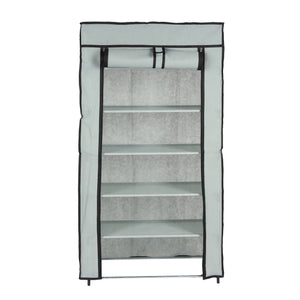 Royalford 7 Tier Shoe Rack- RF12425/ Fabric Cabinet, Strong Metal Rods, Easy to Assemble/ Multi-Purpose Storage Rack for Slipper, Sandals, Shoes, Grey
