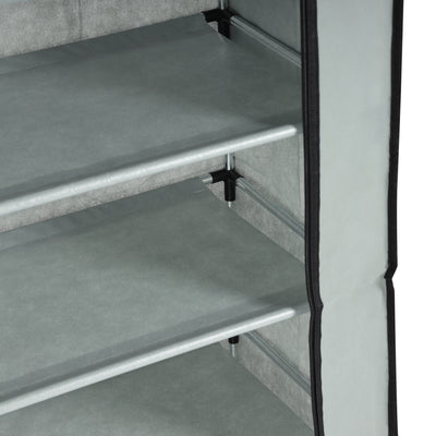 Royalford RF12425 7-Tier Shoe Rack Fabric Cabinet | Space-Saving Vertical Shoe Organizer | Strong Metal Rods| Dust-Proof Fabric Cover| Easy Assembly & Lightweight Design