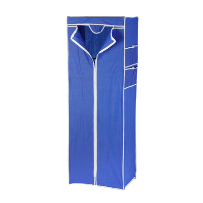 Royalford RF12427 Fabric Wardrobe Cabinet | Space-Saving Cloth Cupboard| Strong Metal Rods| Durable Non-Woven Fabric Cover| Zippered Front Door & Easy Assembly