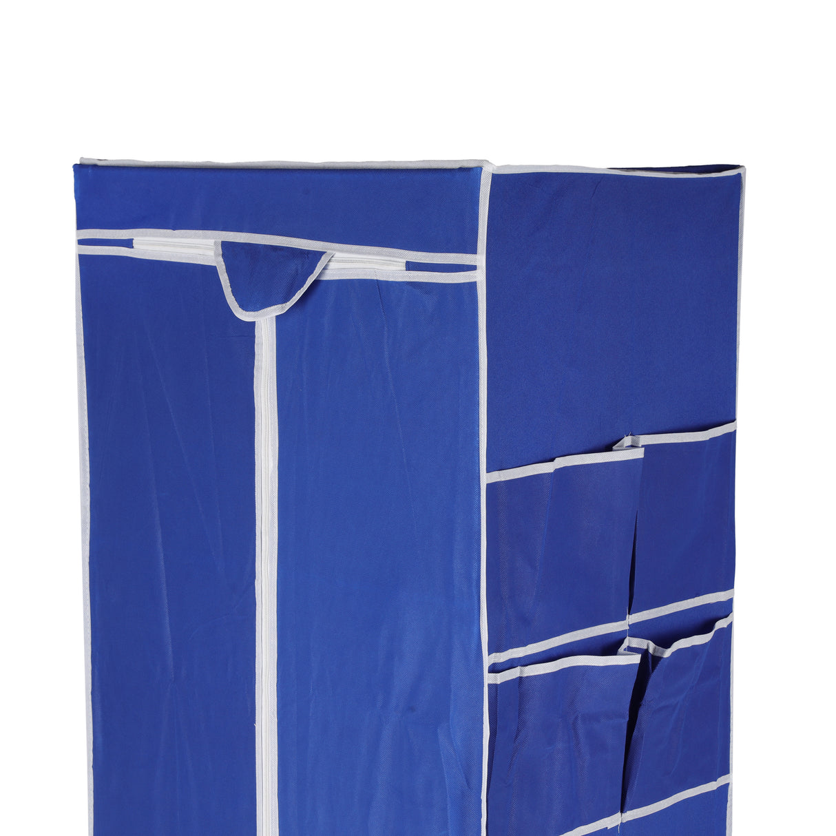 Royalford RF12427 Fabric Wardrobe Cabinet | Space-Saving Cloth Cupboard| Strong Metal Rods| Durable Non-Woven Fabric Cover| Zippered Front Door & Easy Assembly