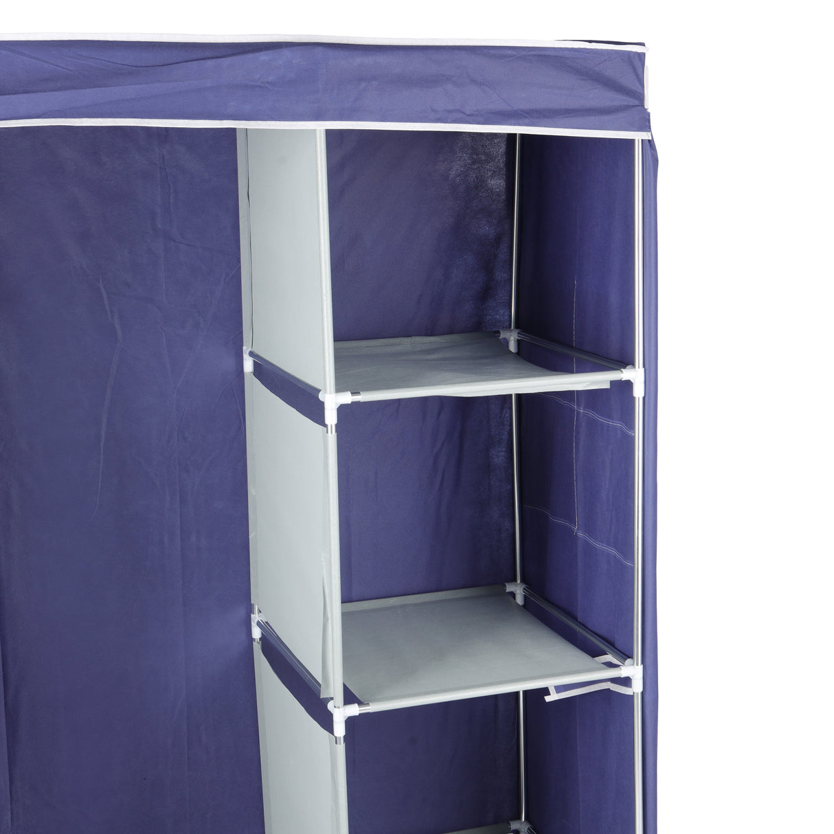 Royalford RF12428 Wardrobe with Racks Fabric Cabinet |Strong Metal Rods| Multipurpose Storage| Space-Saving Organizer| Portable Fabric Wardrobe for Clothes & Accessories