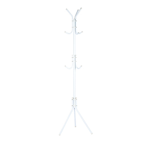 Royalford RF12430 Clothes Hanger Stand with 8 Hooks | Heavy Duty Metal Coat Rack | Stable Tripod Base | Capped Hooks & Anti-Slip Floor Protection for Home & Office Use