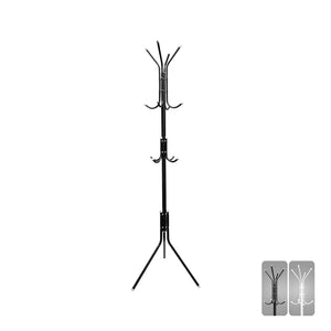 Royalford RF12430 Clothes Hanger Stand with 8 Hooks | Heavy Duty Metal Coat Rack | Stable Tripod Base | Capped Hooks & Anti-Slip Floor Protection for Home & Office Use