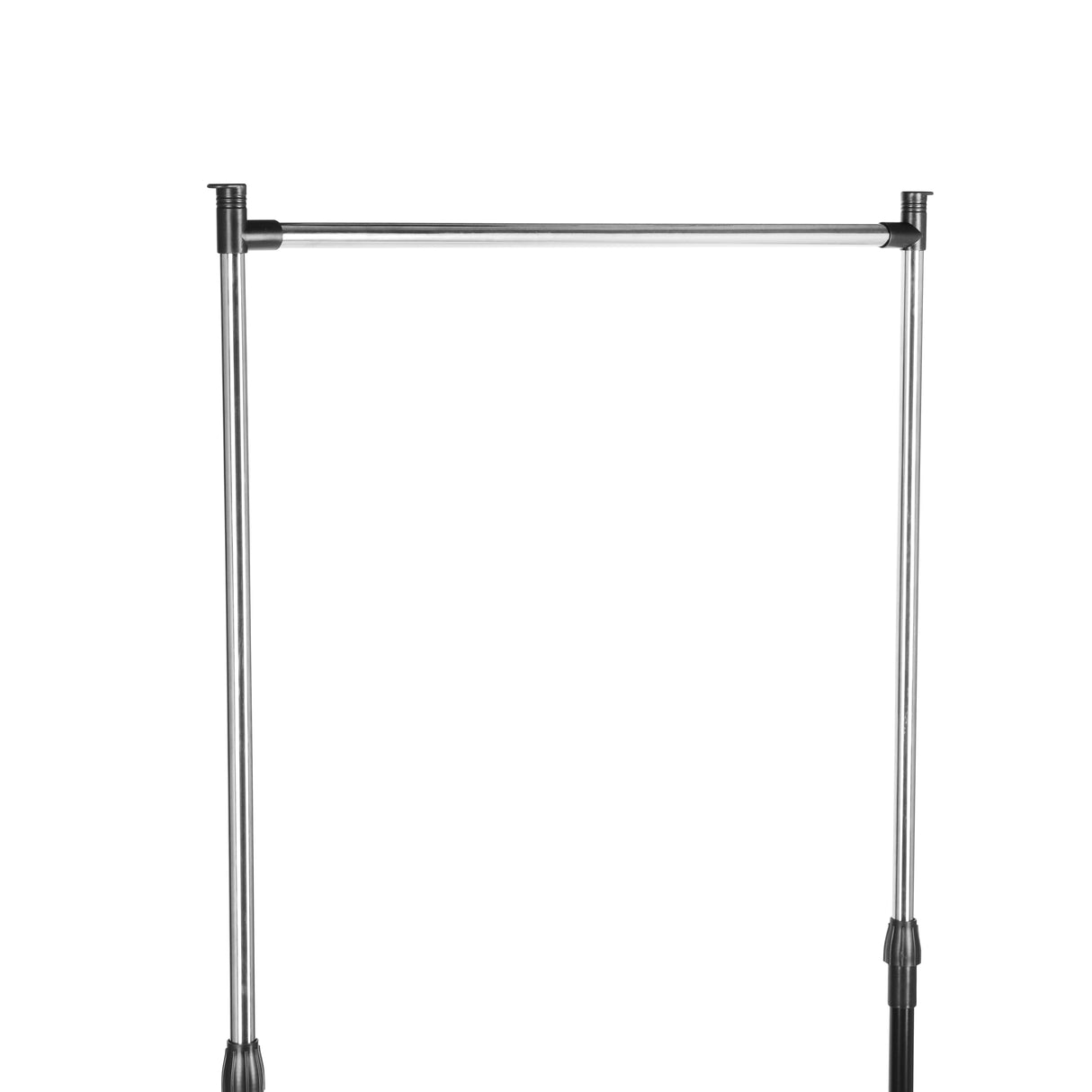 Royalford RF12432 Extendable Garment Rack with Wheels | Single Rod Adjustable Clothes Rail up to 155cm Height |Portable Clothing Stand for Bedroom, Laundry & Boutique Use