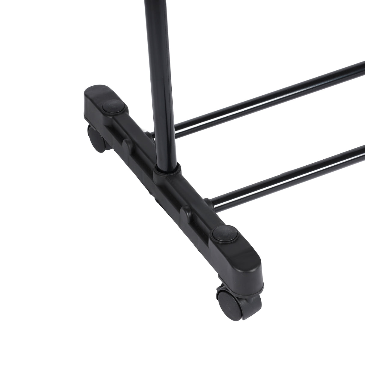 Royalford RF12432 Extendable Garment Rack with Wheels | Single Rod Adjustable Clothes Rail up to 155cm Height |Portable Clothing Stand for Bedroom, Laundry & Boutique Use