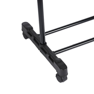 Royalford RF12432 Extendable Garment Rack with Wheels | Single Rod Adjustable Clothes Rail up to 155cm Height |Portable Clothing Stand for Bedroom, Laundry & Boutique Use