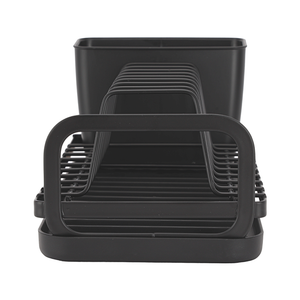 Royalford RF12445 Dinky Dish Rack with Cutlery Holder & Drain Board | Compact 8 Plate Capacity | Space Saving Kitchen Countertop Organizer | Durable Iron Construction