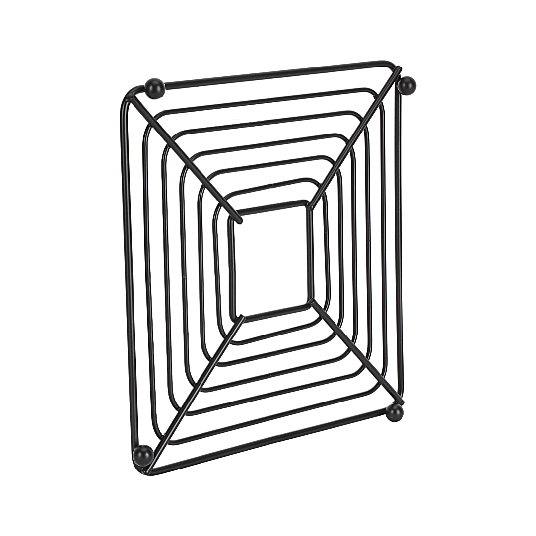 Royalford RF12448 Iron Trivet 18CM square stand| heavy-duty heat-resistant iron design protects countertops and tables| ideal for hot pots, cooking, steaming |