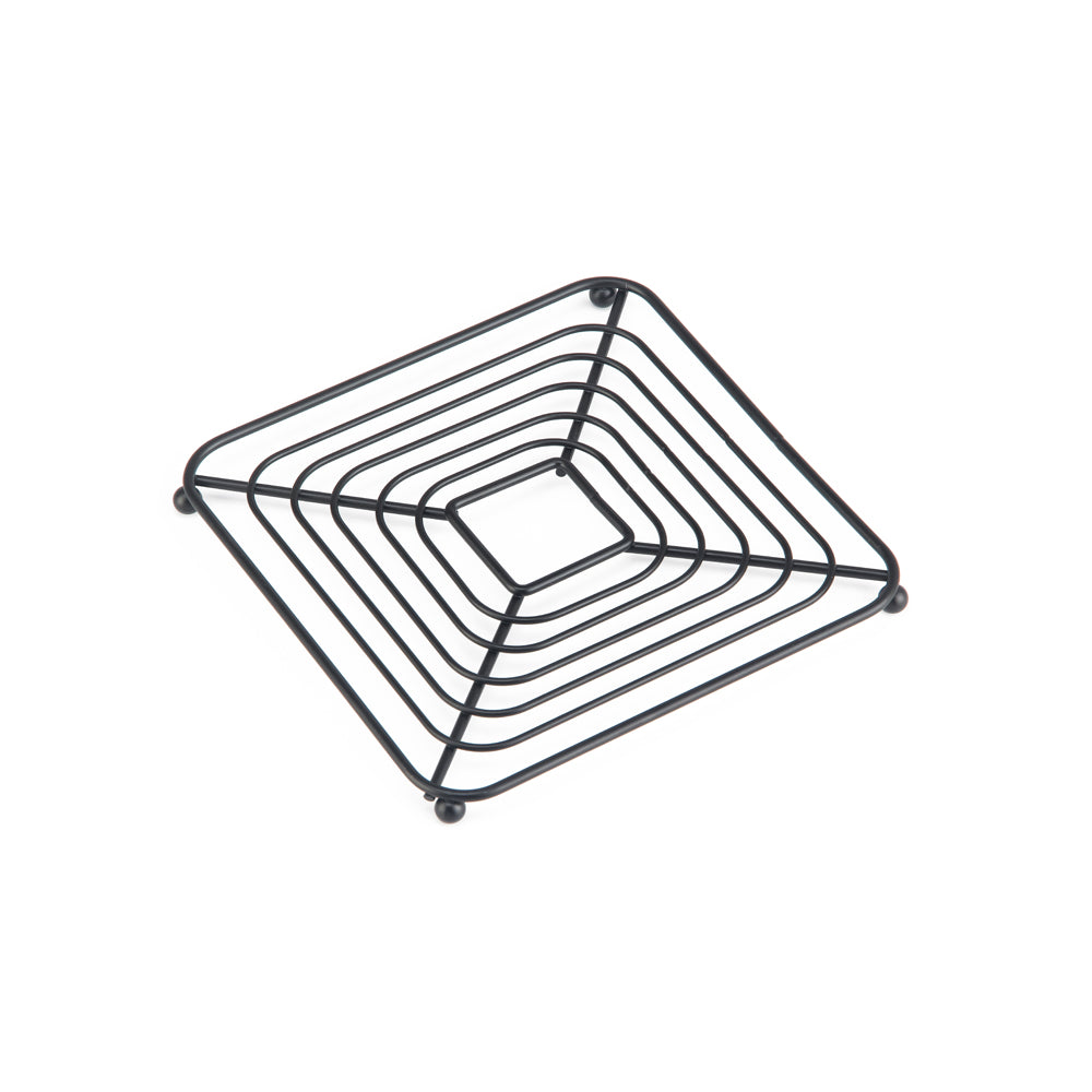 Royalford RF12448 Iron Trivet 18CM square stand| heavy-duty heat-resistant iron design protects countertops and tables| ideal for hot pots, cooking, steaming |