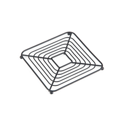 Royalford RF12448 Iron Trivet 18CM square stand| heavy-duty heat-resistant iron design protects countertops and tables| ideal for hot pots, cooking, steaming |