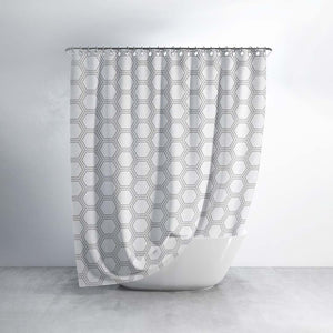 Royalford RF12450 PEVA shower curtain 180x180cm| water-repellent, quick-drying and machine washable| odourless and chlorine-free curtain ideal for modern bathrooms|