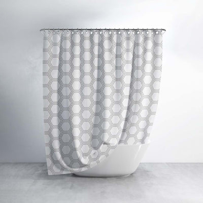 Royalford RF12450 PEVA shower curtain 180x180cm| water-repellent, quick-drying and machine washable| odourless and chlorine-free curtain ideal for modern bathrooms|