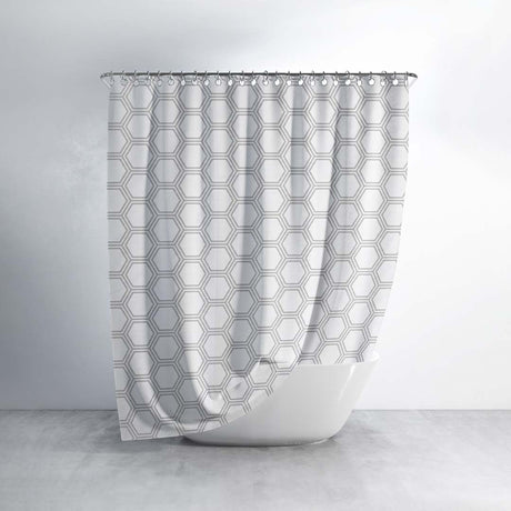 Royalford RF12450 PEVA shower curtain 180x180cm| water-repellent, quick-drying and machine washable| odourless and chlorine-free curtain ideal for modern bathrooms|