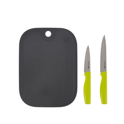 Royalford RF12468 2PC Knife Set with Cutting Board | Stainless Steel 3.5” Paring & 5” Utility Knives| Strong PP Handle|  Dishwasher Safe Design for Everyday Cooking Use