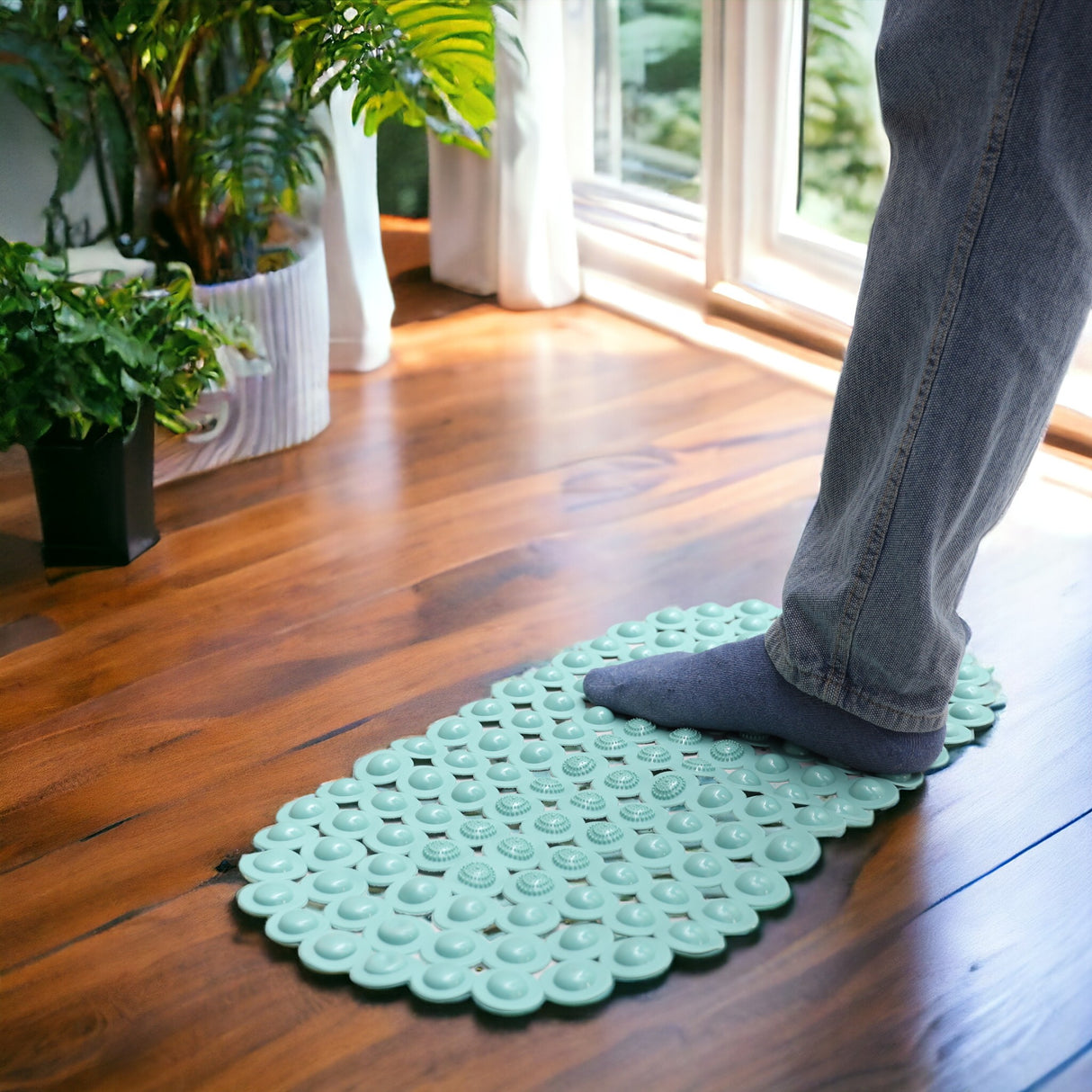 Royalford RF12475 Bathroom Mat PVC 33x69cm | Non-Skid, Water-Resistant Bath Mat with Durable Grip| Quick-Dry Surface, Comfortable & Multipurpose Use for Bathroom Safety|