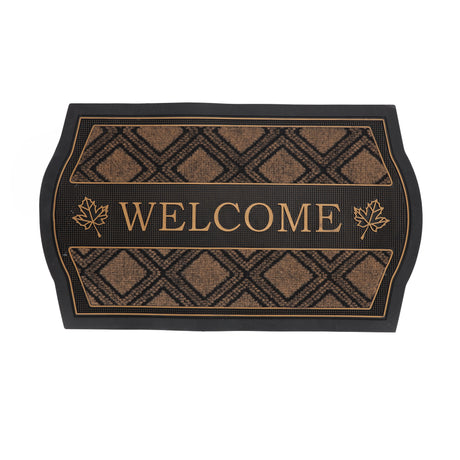 Royalford RF12476 Welcome Door Mat 40x70cm | Premium PVC Non-Skid Washable Entrance Floor Mat | Dirt Trapping Surface for Home, Office, Indoor & Outdoor Doorway Use