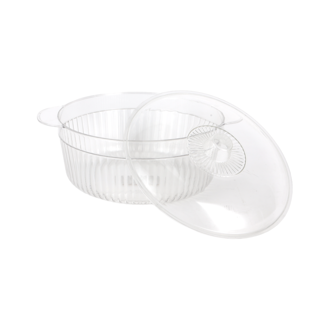 Royalford RF12483 Storage Bowl| Lid 2L BPA Free PET Plastic Freezer and Safe Transparent with Mixing Serving Bowl| Lid Wide Mouth Multi Purpose Kitchen Container|
