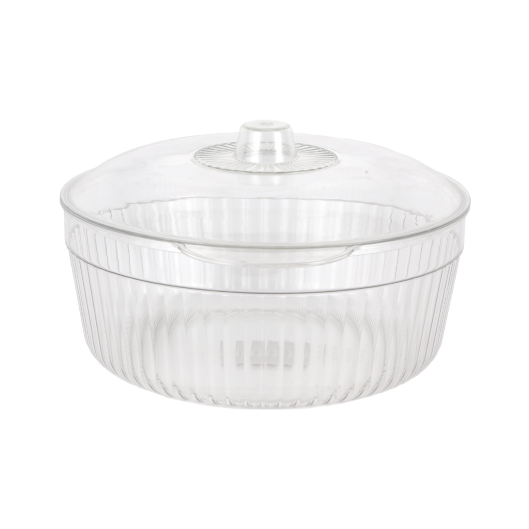 Royalford RF12483 Storage Bowl| Lid 2L BPA Free PET Plastic Freezer and Safe Transparent with Mixing Serving Bowl| Lid Wide Mouth Multi Purpose Kitchen Container|