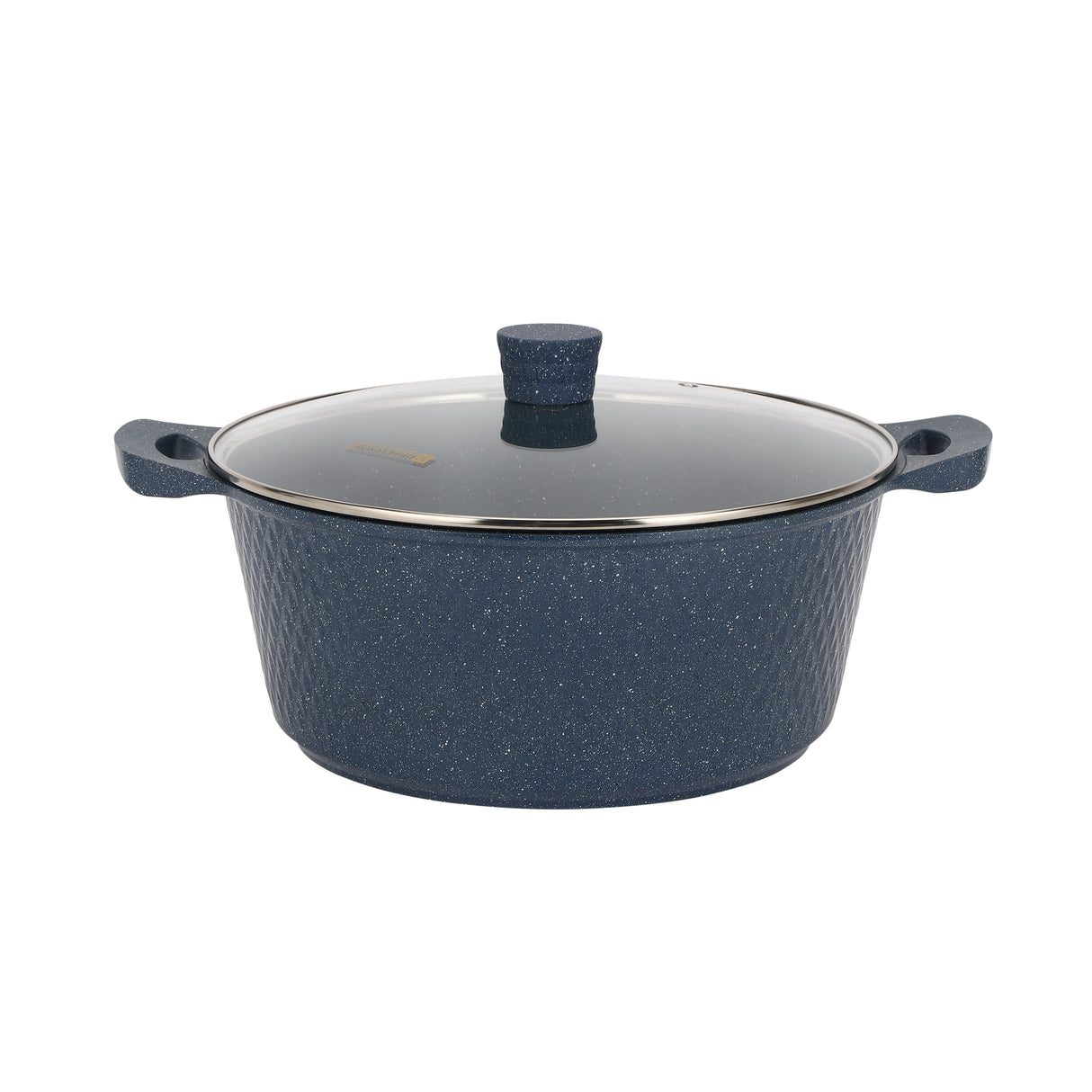 Royalford RF12488 Chef Pride Die-Cast 12-Piece Granite Coated Cookware Set with Glass Lids | Induction Compatible Pots & Pans for Everyday Home Kitchen Cooking Needs