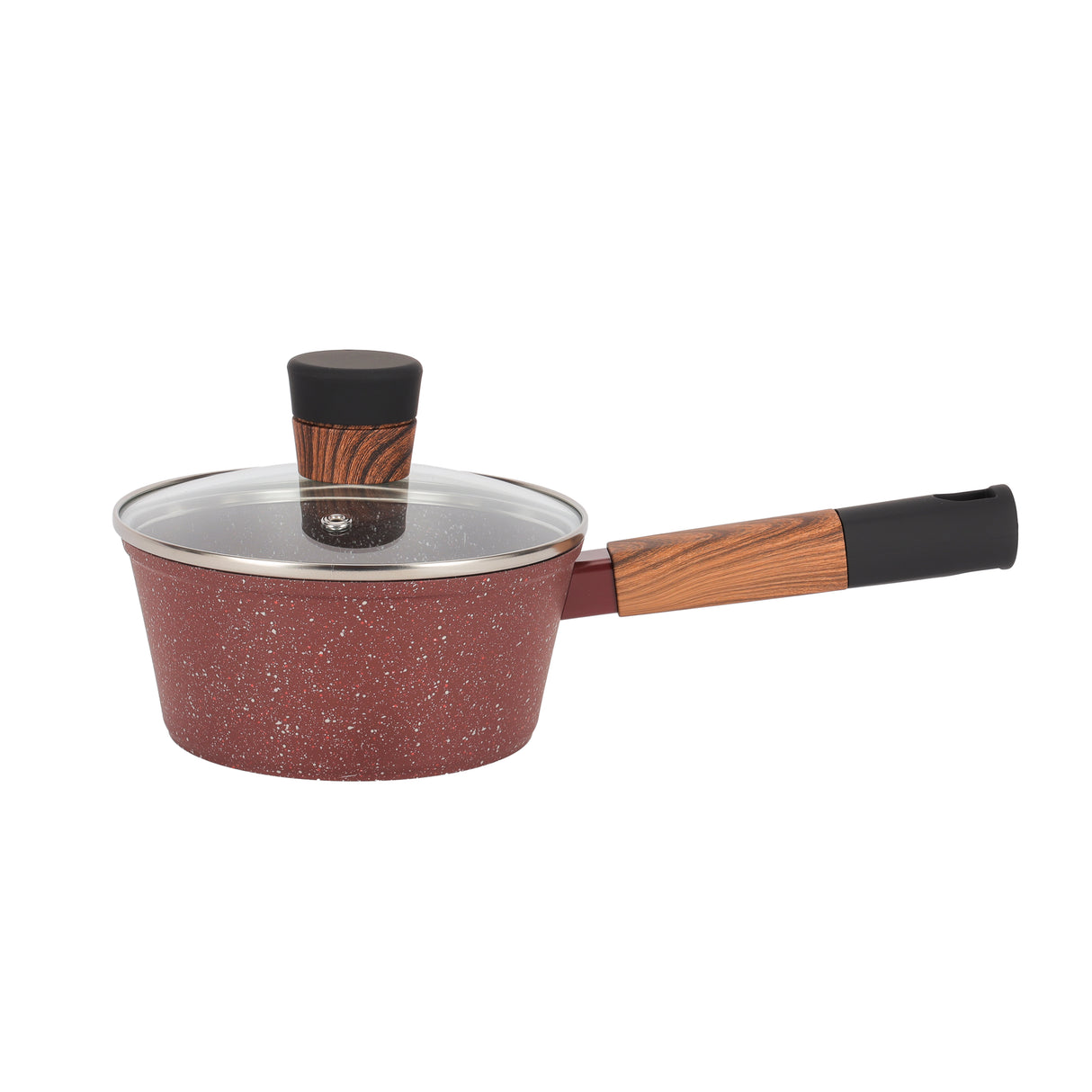 Royalford RF12491 Granite Coated Cookware Set 10 PCS with Lids | Induction Compatible Forged Aluminium Pots, Saucepan, Frypan & Nylon Cooking Tools | Ideal For Daily Use