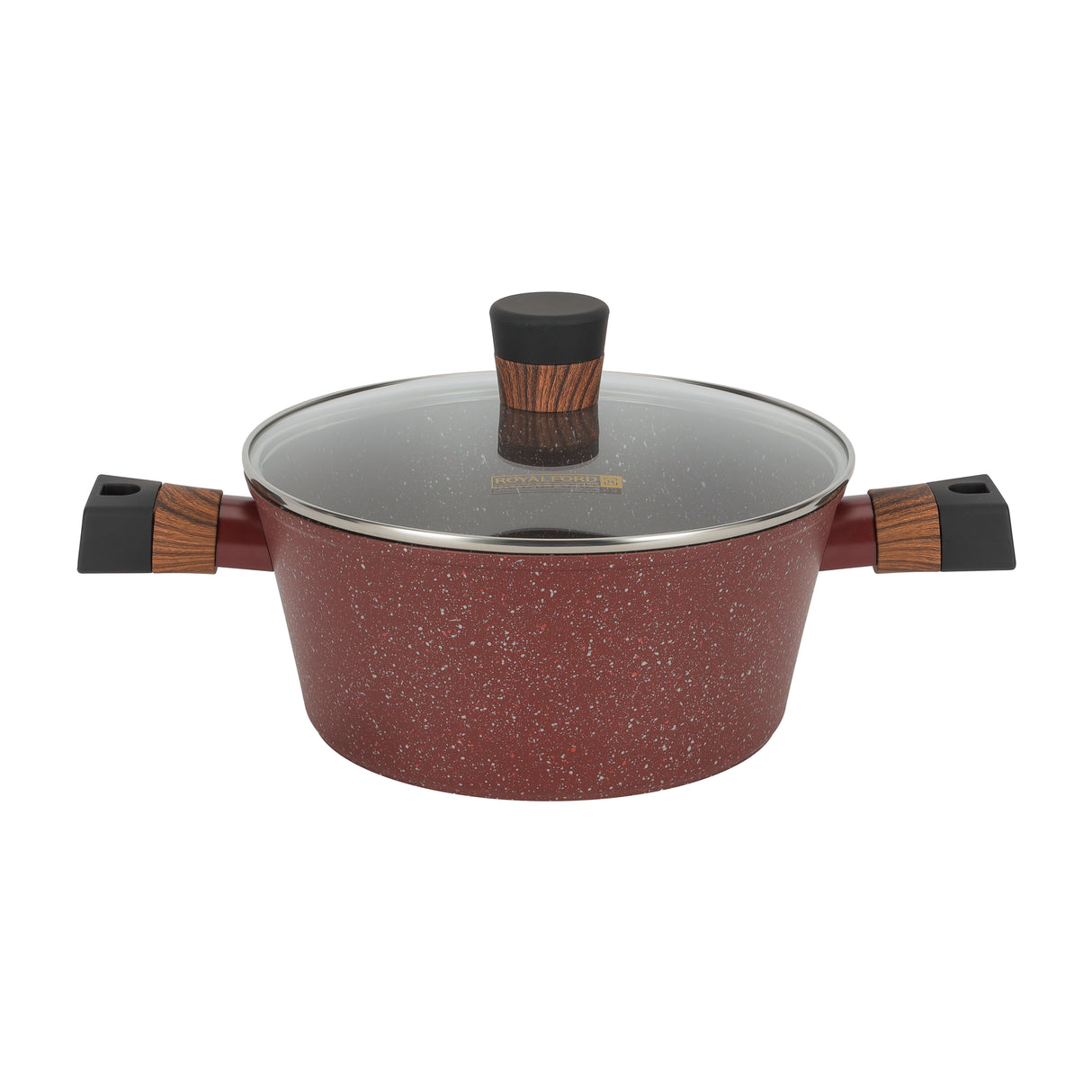 Royalford RF12491 Granite Coated Cookware Set 10 PCS with Lids | Induction Compatible Forged Aluminium Pots, Saucepan, Frypan & Nylon Cooking Tools | Ideal For Daily Use