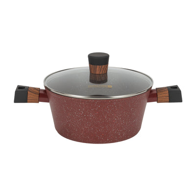 Royalford RF12491 Granite Coated Cookware Set 10 PCS with Lids | Induction Compatible Forged Aluminium Pots, Saucepan, Frypan & Nylon Cooking Tools | Ideal For Daily Use