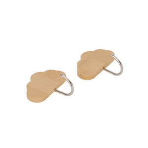 Royalford RF12493 Bamboo Sticky Hooks 2PC Set | Self Adhesive Wall Hooks | Waterproof Multipurpose Organizer for Kitchen, Bathroom & Bedroom | Reusable Cloud Design Hooks