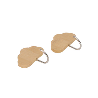 Royalford RF12493 Bamboo Sticky Hooks 2PC Set | Self Adhesive Wall Hooks | Waterproof Multipurpose Organizer for Kitchen, Bathroom & Bedroom | Reusable Cloud Design Hooks