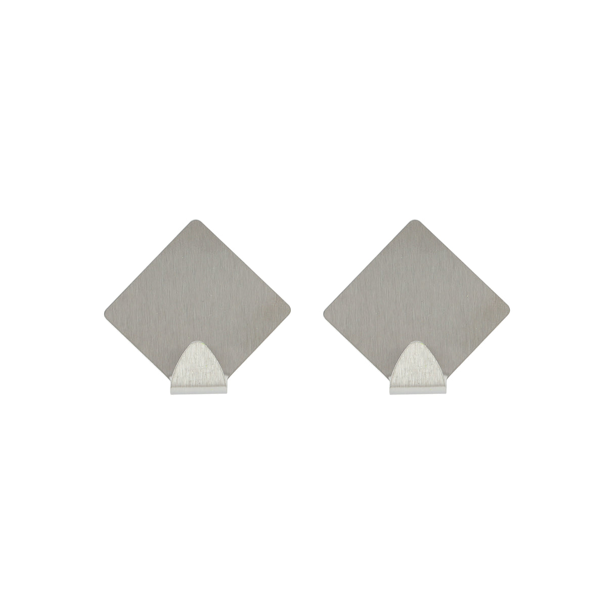 Royalford RF12495 2PC Sticky Hooks | Stainless Steel Adhesive Wall Hooks | Strong Self Adhesive | No Drill Wall Mount Hooks for Kitchen, Bathroom & Home Organizer