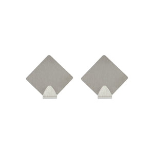 Royalford RF12495 2PC Sticky Hooks | Stainless Steel Adhesive Wall Hooks | Strong Self Adhesive | No Drill Wall Mount Hooks for Kitchen, Bathroom & Home Organizer