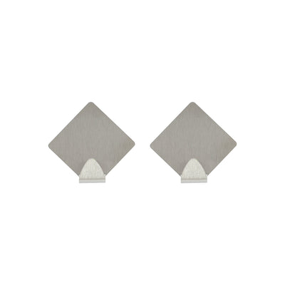 Royalford RF12495 2PC Sticky Hooks | Stainless Steel Adhesive Wall Hooks | Strong Self Adhesive | No Drill Wall Mount Hooks for Kitchen, Bathroom & Home Organizer