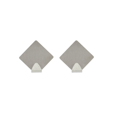 Royalford RF12495 2PC Sticky Hooks | Stainless Steel Adhesive Wall Hooks | Strong Self Adhesive | No Drill Wall Mount Hooks for Kitchen, Bathroom & Home Organizer