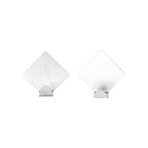 Royalford RF12495 2PC Sticky Hooks | Stainless Steel Adhesive Wall Hooks | Strong Self Adhesive | No Drill Wall Mount Hooks for Kitchen, Bathroom & Home Organizer