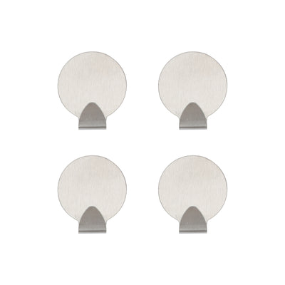 Royalford RF12497 4PC Stainless Steel Sticky Hooks | Self Adhesive Wall Hooks | Strong Hold | Multipurpose Organizer for Kitchen,  Bathroom,  Home and  Office Use