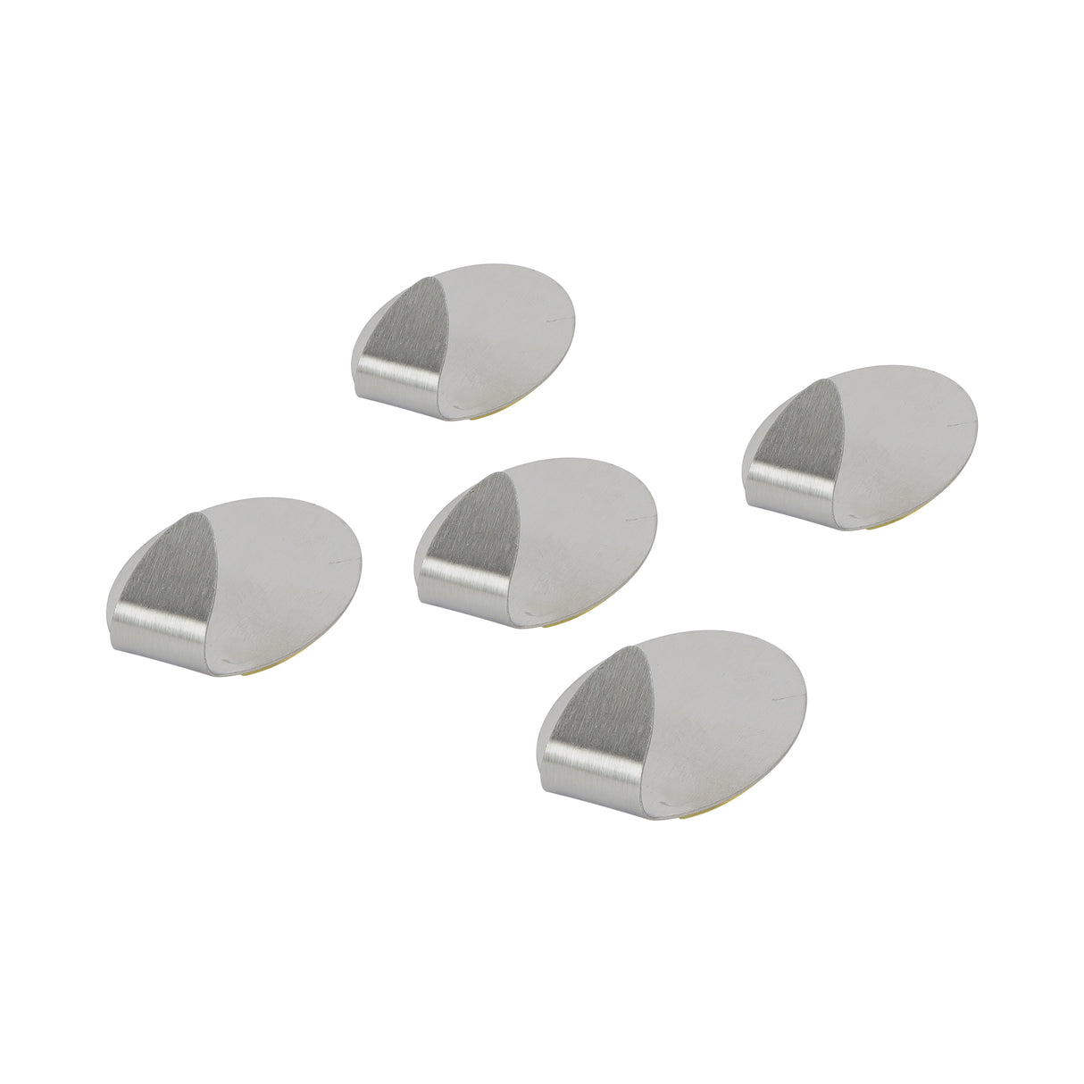 Royalford RF12500 5PC Stainless Steel Sticky Hooks | Self Adhesive Wall Hooks | Strong Hold Perfect for Kitchen, Bathroom & Office Use | Multi-Surface Compatibility