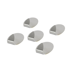 Royalford RF12500 5PC Stainless Steel Sticky Hooks | Self Adhesive Wall Hooks | Strong Hold Perfect for Kitchen, Bathroom & Office Use | Multi-Surface Compatibility