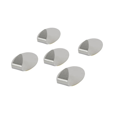 Royalford RF12500 5PC Stainless Steel Sticky Hooks | Self Adhesive Wall Hooks | Strong Hold Perfect for Kitchen, Bathroom & Office Use | Multi-Surface Compatibility