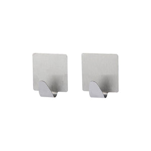 Royalford RF12501 2PC Stainless Steel Sticky Hooks | Self Adhesive Wall Hooks | Durable Strong Hold Multipurpose Organizer for Kitchen, Bathroom, Home and Office Use