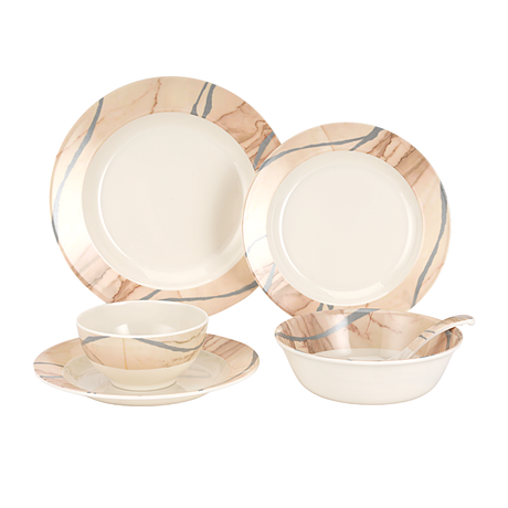 Royalford RF12510 Melamine stylish Dinner Set 32 Pieces | durable tableware for everyday dining| dishwasher safe, freezer safe, break resistant and perfect for use.