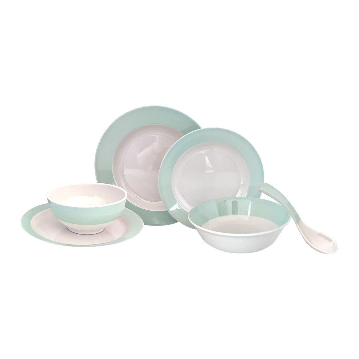 Royalford RF12511 Melamine Dinner Set 32PC offers durable| lightweight and break resistant tableware| top rack dishwasher safe and freezer safe, perfect for everyday family dining.