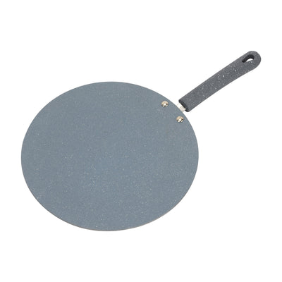 Royalford RF12565 26cm Aluminium Non-Stick Roti Tawa | 4mm Thick Base | Marble Coated Induction Compatible Flat Tawa | Heat-Resistant Bakelite Handle | Lightweight Design