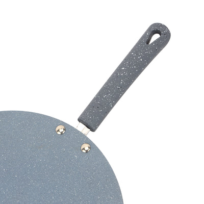 Royalford RF12565 26cm Aluminium Non-Stick Roti Tawa | 4mm Thick Base | Marble Coated Induction Compatible Flat Tawa | Heat-Resistant Bakelite Handle | Lightweight Design