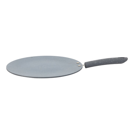 Royalford RF12565 26cm Aluminium Non-Stick Roti Tawa | 4mm Thick Base | Marble Coated Induction Compatible Flat Tawa | Heat-Resistant Bakelite Handle | Lightweight Design
